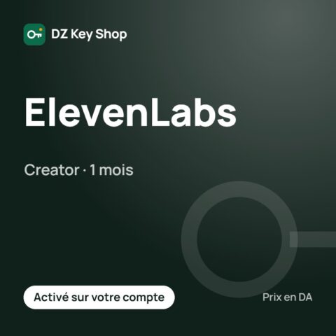ElevenLabs Creator – 1 mois (voix IA)