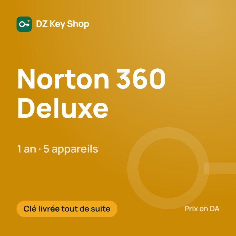 Norton 360 Deluxe – 1 an, 5 appareils