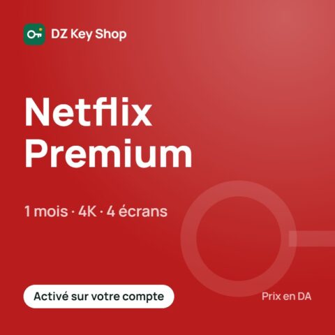 Netflix Premium – 1 mois (4K, 4 écrans)