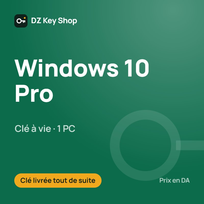 Windows 10 Professionnel – clé de licence à vie