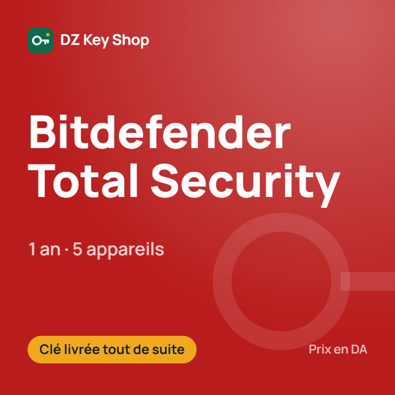 Bitdefender Total Security – 1 an, 5 appareils
